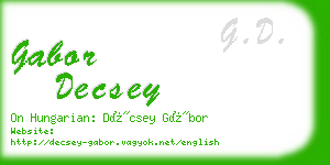 gabor decsey business card